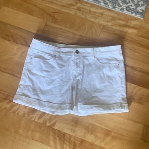 White jean shorts